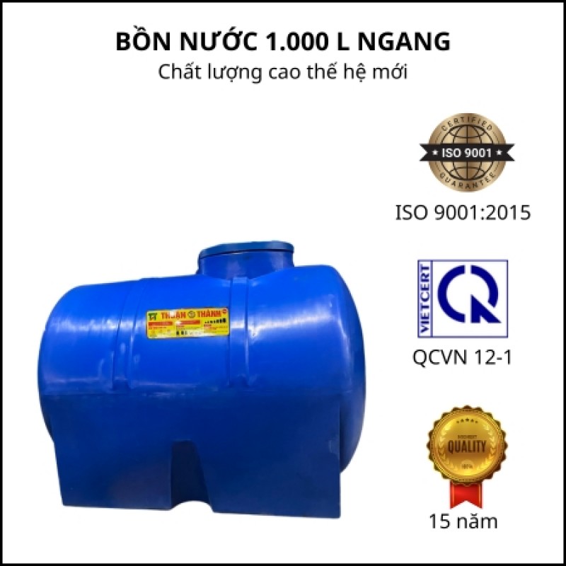 Bồn nước 1000L ngang Thuận Thành