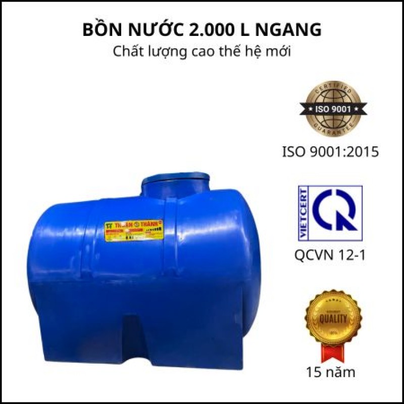 Bồn nước 2000L ngang Thuận Thành